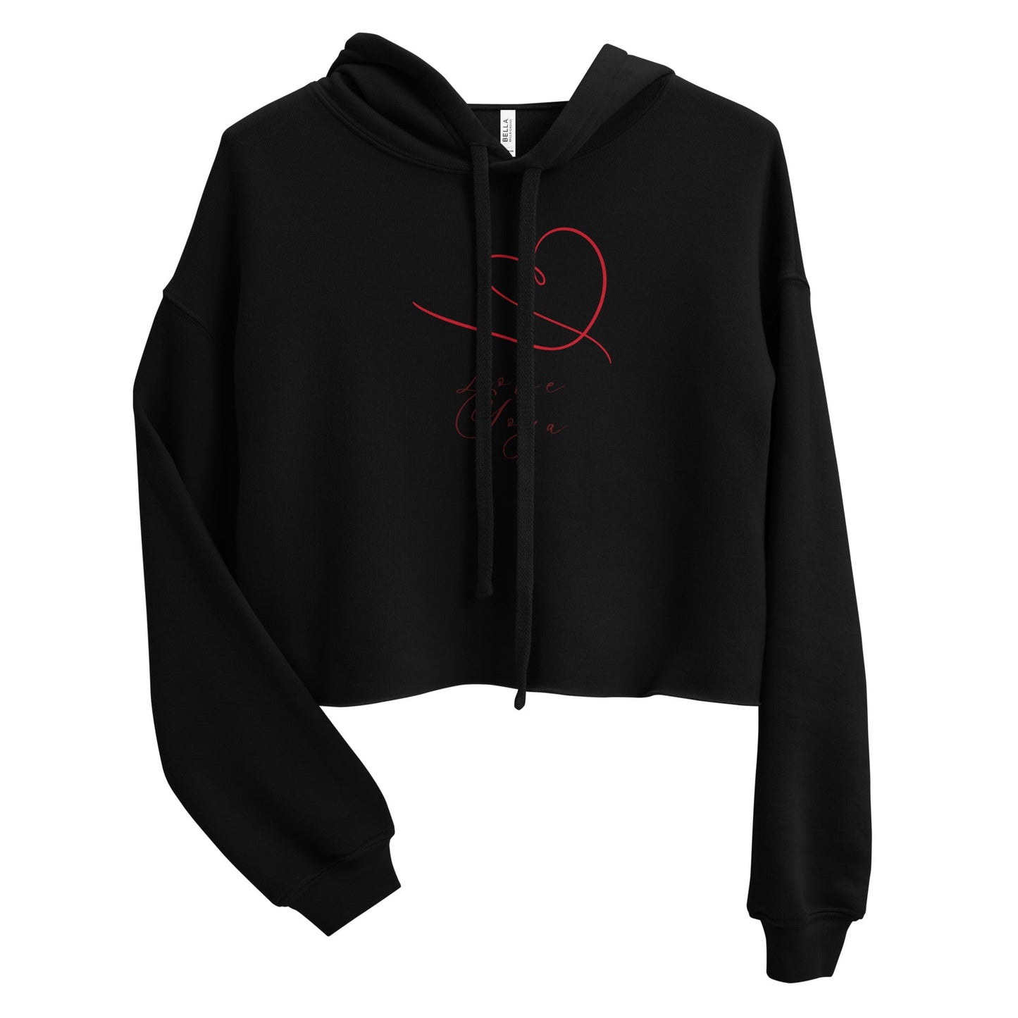 Love Yoga – Women's Cropped Hoodie | Organic Valentine's Design - HenryPawHaven