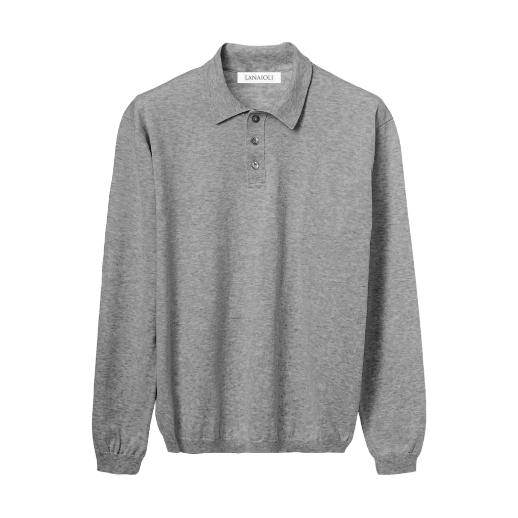 Men's Long Sleeve Polo Shirt Crafted from ELS Cotton