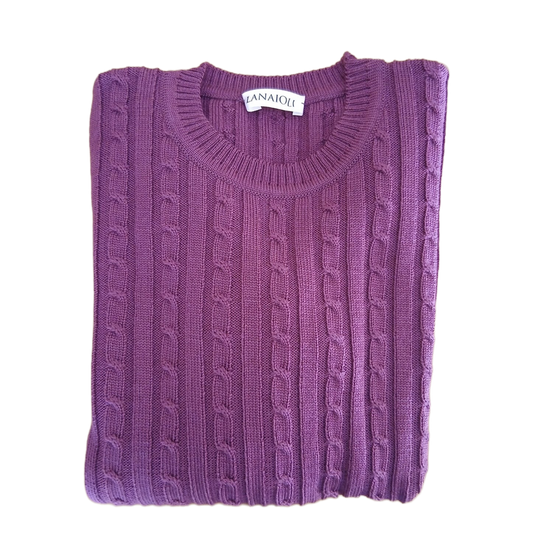 Women's Cable Knit Sweater - Extrafine Merino Wool