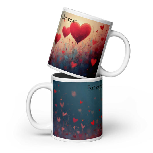 Valentine's Day Mug for Everyday Use - 20oz with heart-themed design, ideal for romantic gifting and daily coffee moments.