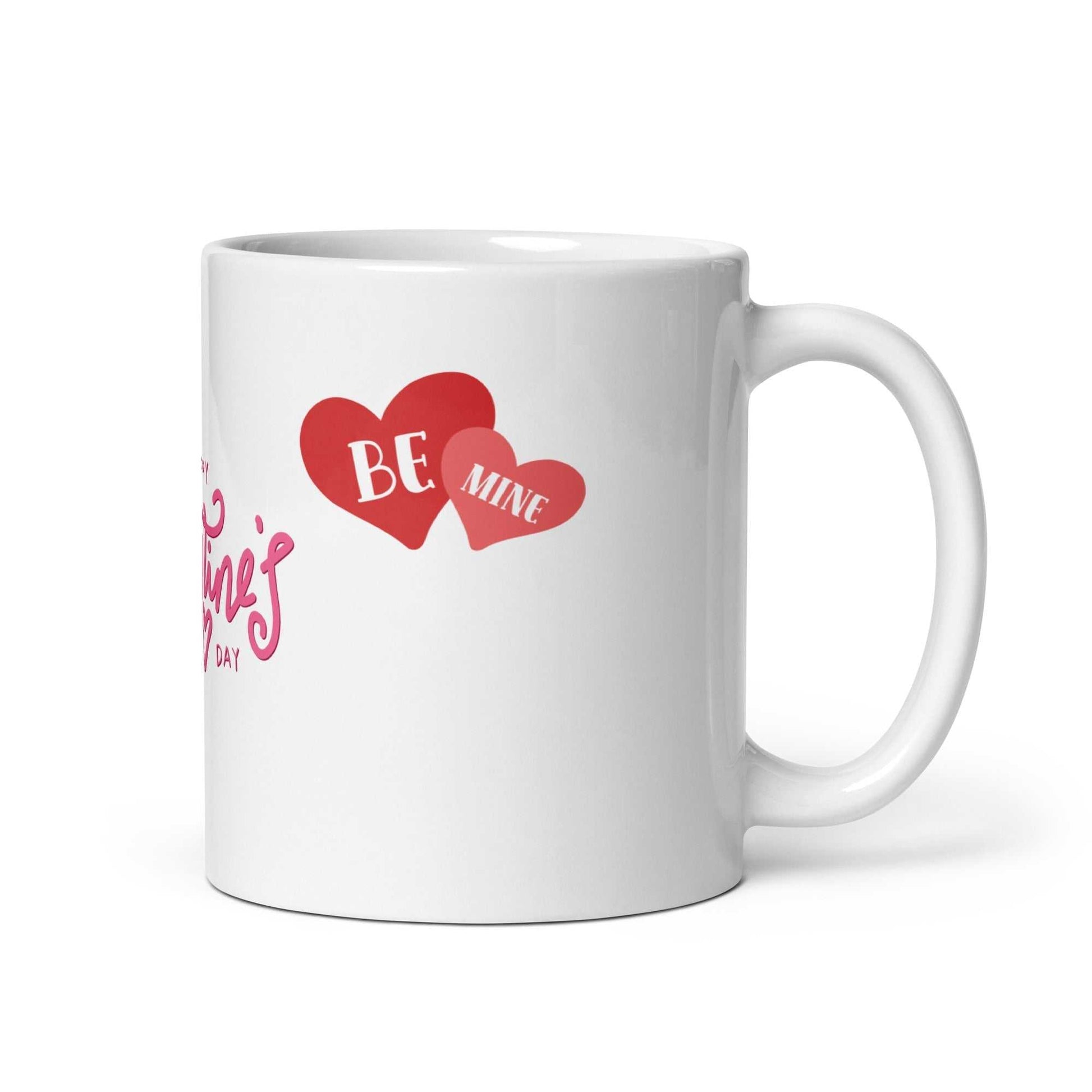 Valentine Mug - valentine mug | 11oz ceramic drinkware featuring red heart design with 'Be Mine' text, great for Valentine's Day.
