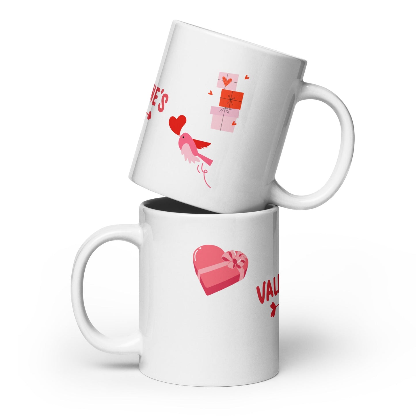 Valentine Mug – Little Bird, Hearts & Gift Boxes - HenryPawHaven