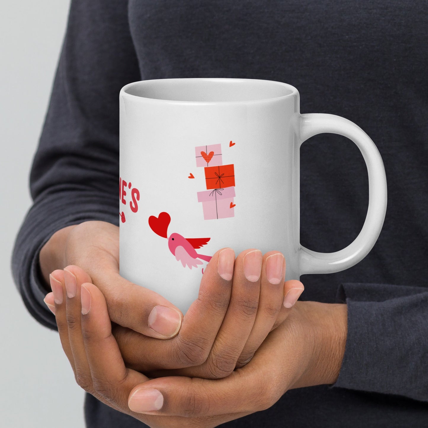 Valentine Mug – Little Bird, Hearts & Gift Boxes - HenryPawHaven