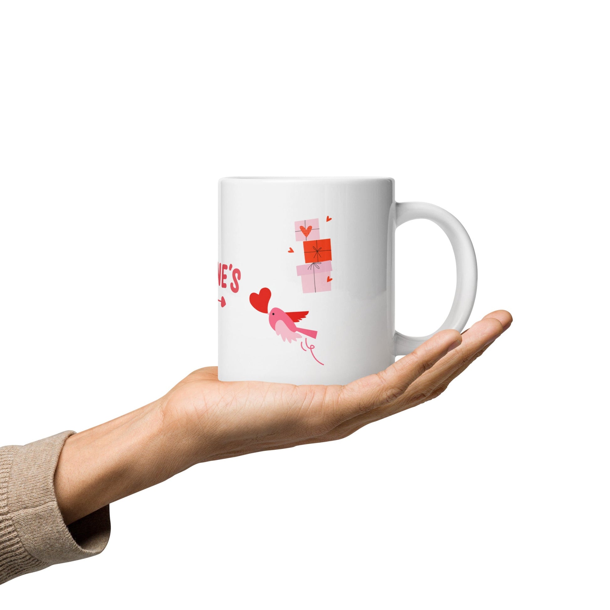 Valentine Mug – Little Bird, Hearts & Gift Boxes - HenryPawHaven