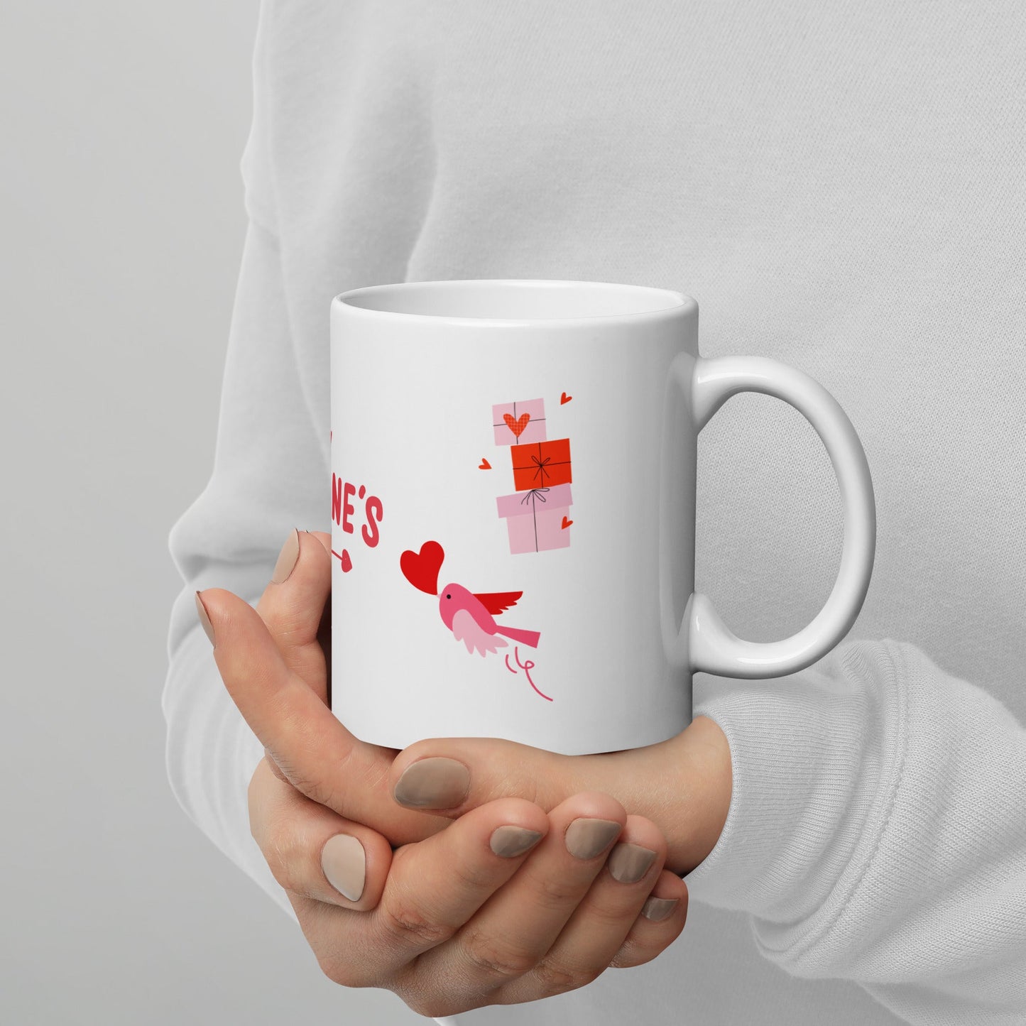 Valentine Mug – Little Bird, Hearts & Gift Boxes - HenryPawHaven