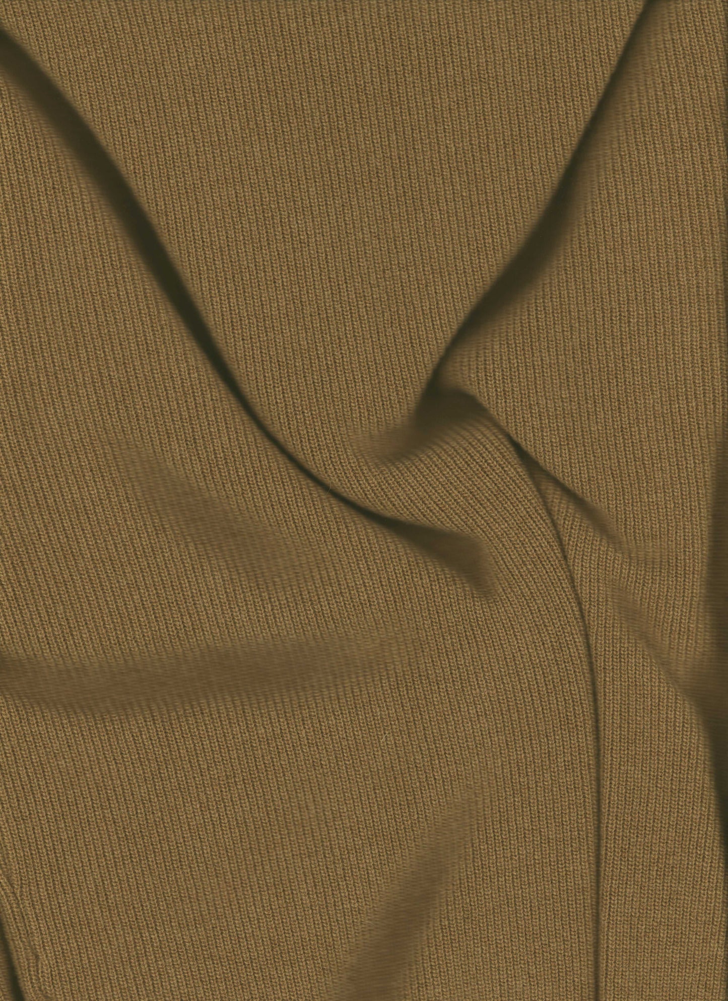 Cashmere Mix Triangle Scarf in olive green ribbed knit, highlighting premium Italian craftsmanship and breathable fabric.
